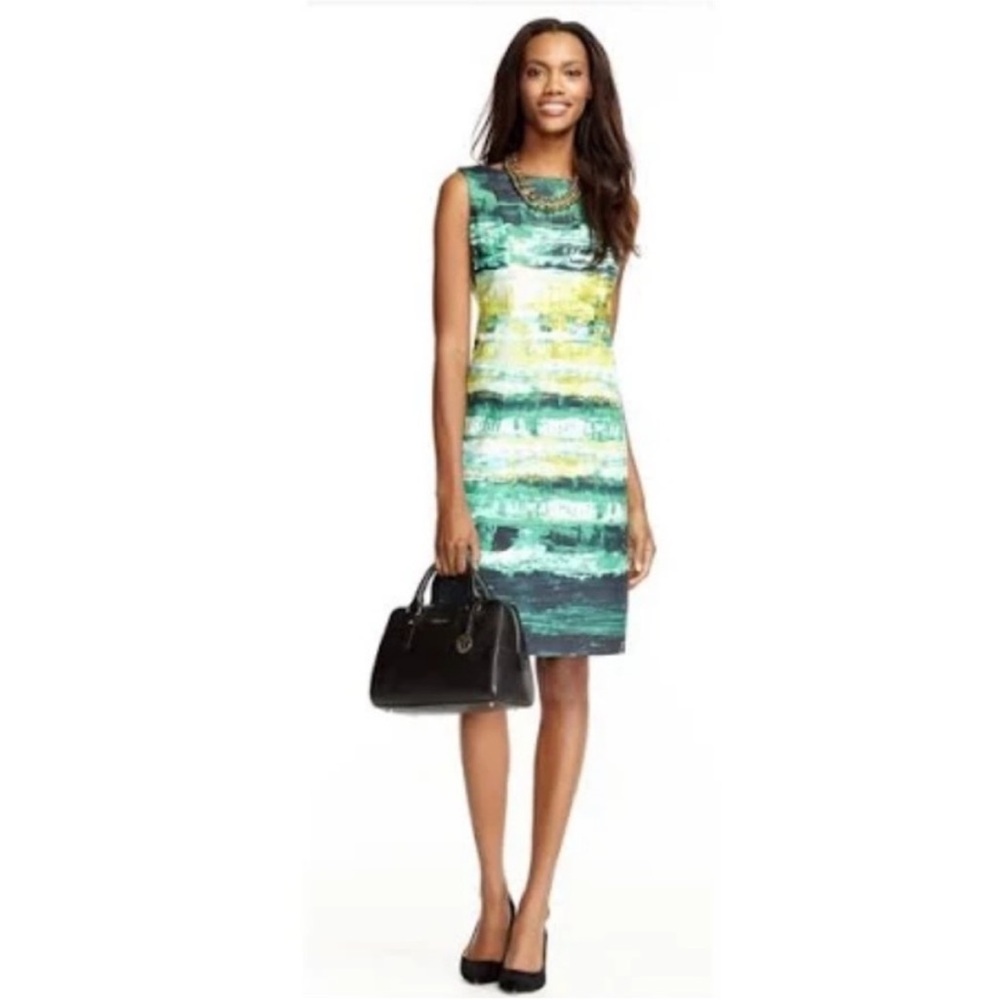Lafayette 148 New York Abstract Print Sheath Dress size 14